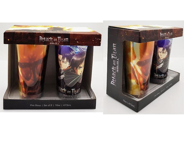 Attack on Titan - Pint Glass Set of 2 - Homewares