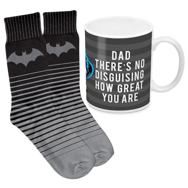 Batman Coffee Mug And Socks Gift Pack Dad Theres No Disguising How Great You Are - Homewares