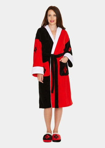 Batman - Harley Quinn Hooded Fleece Bathrobe - Clothing & Cosplay