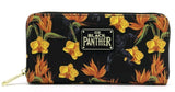 Black Panther - Floral Zip-Around Wallet - Bags & Accessories