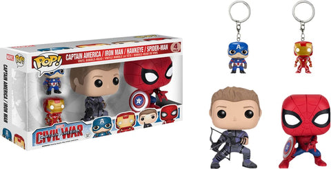Captain America 3 - Pop! & Keychain 4Pk - Pop! Vinyl