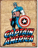 Captain America - Retro Tin Sign - Posters & Art Prints