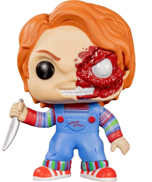 Childs Play - Chucky Half Battle Damaged US Exclusive Pop! Vinyl [RS] - Pop! Vinyl