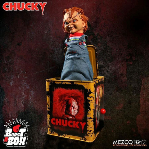 Childs Play - Chucky Scarred Burst-A-Box - Replica & Dolls