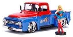 DC Bombshells - Supergirl 1956 Ford F100 1:24 Scale Hollywood Rides Diecast Vehicle - Metal Figures & Vehicles