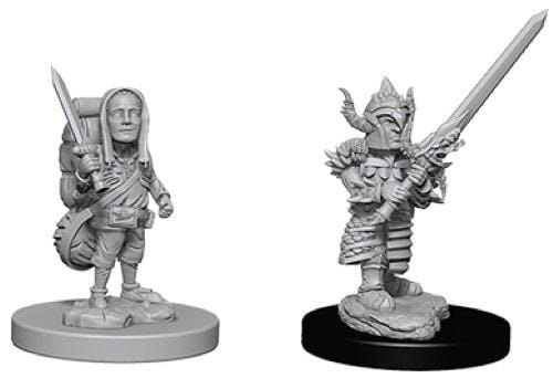 Dungeons & Dragons Male Halfling Fighter Unpainted Miniature - Roleplaying Miniature