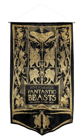 Fantastic Beasts and Where to Find Them - Newt Book Cover Gold Glitter Banner - Homewares