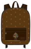 Harry Potter - Hogwarts Logo Brown Backpack - Bags & Accessories