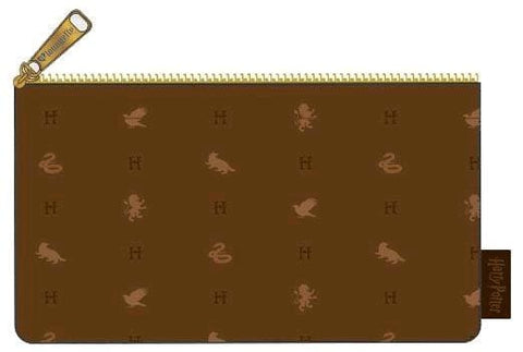 Harry Potter - Hogwarts Logo Brown Pencil Case - Bags & Accessories