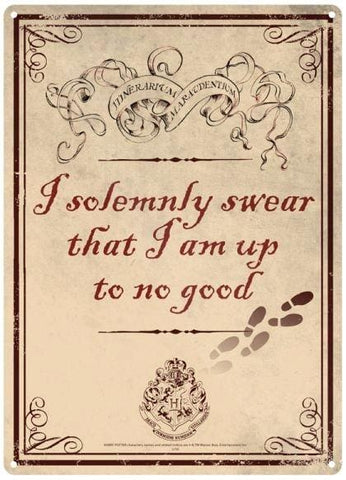 Harry Potter - Tin Sign Small Up To No Good - Homewares