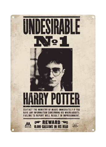 Harry Potter - Undesirable No 1 Small Tin Sign - Novelty
