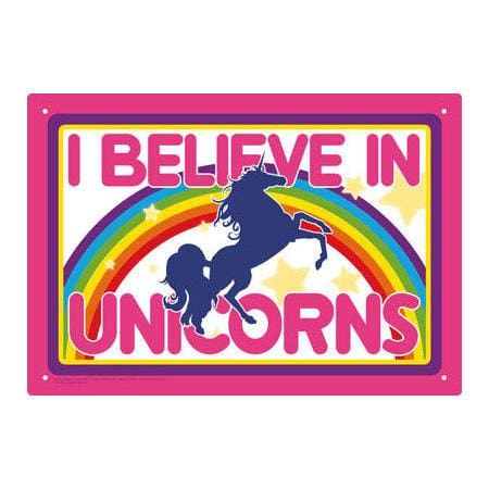 I Believe In Unicorns - Tin Sign - Posters & Art Prints