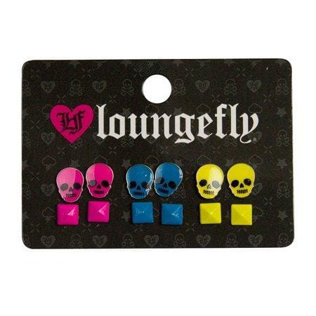 Loungefly - Bright Skull With Pyramids Earring 6 Pack - Bags & Accessories