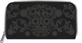 Loungefly - Floral Skull Black Zip-Around Wallet - Bags & Accessories