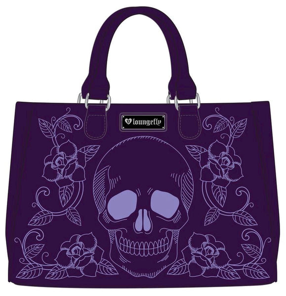 Loungefly - Floral Skull Double Handle Bag - Bags & Accessories