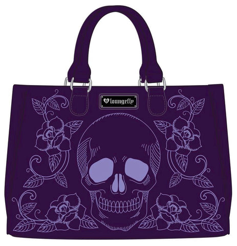 Loungefly - Floral Skull Double Handle Bag - Bags & Accessories