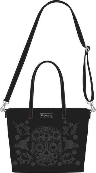 Loungefly - Floral Skull Tote Bag - Bags & Accessories