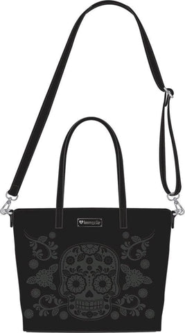 Loungefly - Floral Skull Tote Bag - Bags & Accessories
