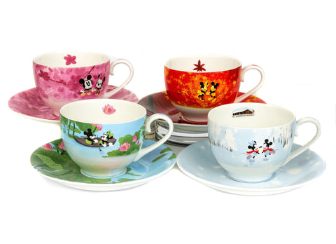 Mickey & Minnie - Four Seasons Cup & Saucer Complete Set - Homewares
