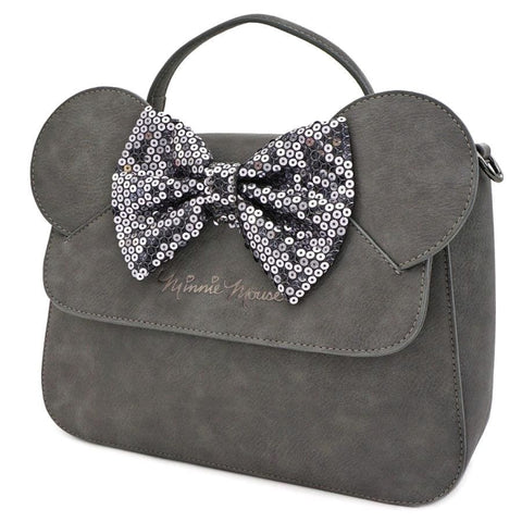 Mickey Mouse - Minnie Grey with Bow Crossbody Bag - Bags & Accessories