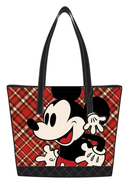Mickey Mouse - Mickey Tartan Print Tote Bag - Bags & Accessories