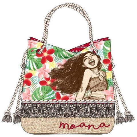 Moana - Sketch Print Burlap Tote - Bags & Accessories