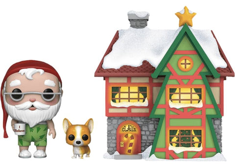 Peppermint Lane - Santa Nutmeg & Light Up Santas House Pop! Town - Pop! Vinyl