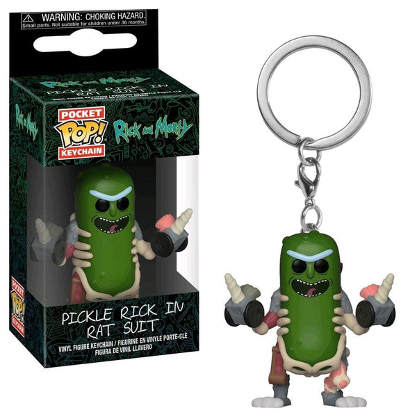 Rick And Morty - Pickle Rick In Rat Suit Pocket Pop! Keychain - Keychain