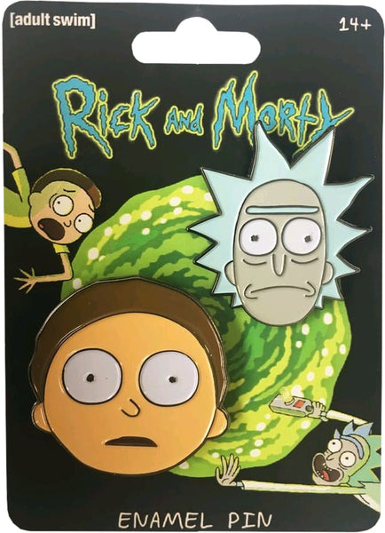 Rick & Morty - R&m Face Enamel Pin Set (Set Of 2) - Badges & Pins
