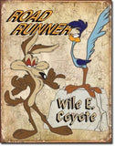 Road Runner & Wile E. Coyote - Retro Tin Sign - Posters & Art Prints