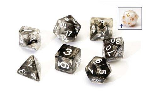 Sirius Dice - Polyhedral Dice Set- Translucent Black Cloud - Dice & Accessories