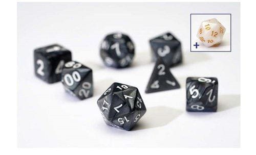 Sirius Dice Set Pearl Grey/Black Acrylic - Dice & Accessories