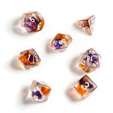 Siruis Dice Set Purple Orange Clear Resin - Dice & Accessories