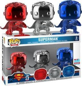 Superman - Superman Chrome NYCC 2018 Exclusive Pop! Vinyl 3-pack [RS] - Pop! Vinyl
