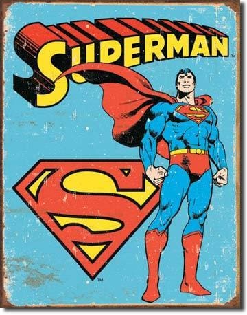 Superman - Retro Tin Sign - Posters & Art Prints
