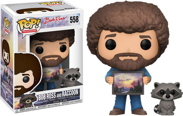 The Joy Of Painting - Bob Ross And Raccoon Pop! Vinyl - Pop! Vinyl