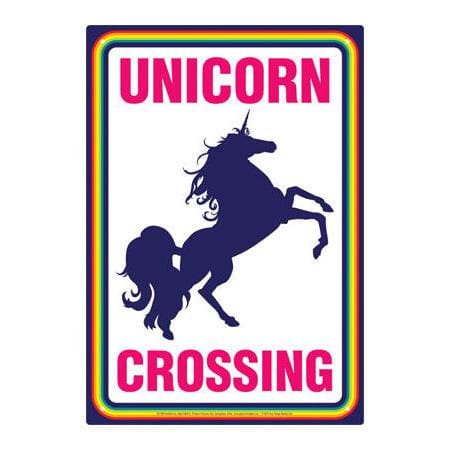 Unicorn Crossing - Tin Sign - Posters & Art Prints