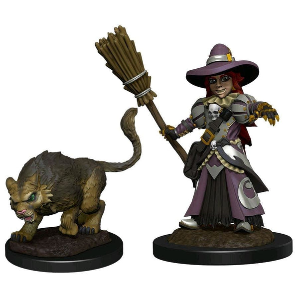 Wardlings - Girl Witch & Witchs Cat Pre-Painted - Roleplaying Miniature