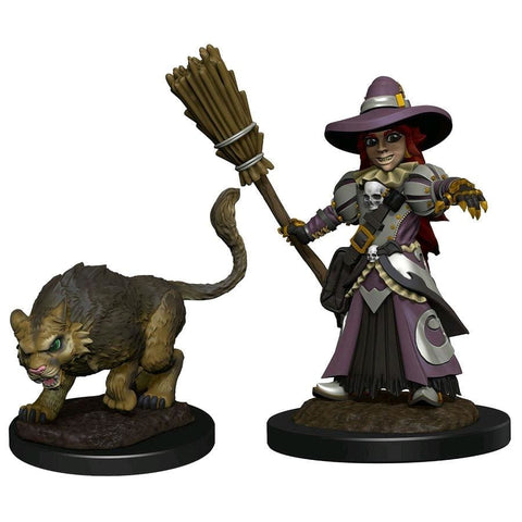 Wardlings - Girl Witch & Witchs Cat Pre-Painted - Roleplaying Miniature