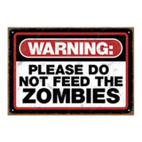 Warning - Zombies Tin Sign - Posters & Art Prints