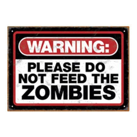 Warning - Zombies Tin Sign - Posters & Art Prints