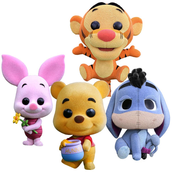Winnie the Pooh - Flocked Cosbaby 3.75 Hot Toys Bobble-Head Figure 4-Pack - Vinyl Figure