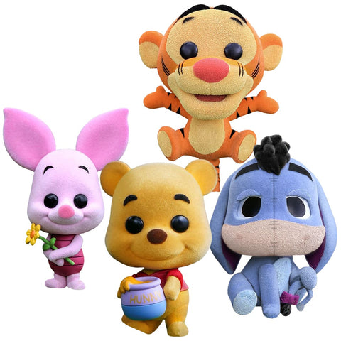 Winnie the Pooh - Flocked Cosbaby 3.75 Hot Toys Bobble-Head Figure 4-Pack - Vinyl Figure
