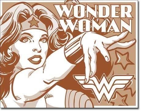 Wonder Woman - Sepia Retro Tin Sign - Posters & Art Prints