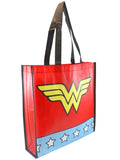 Wonder Woman - Star Print With Logo Red Shopping Bag - Bags & Accessories